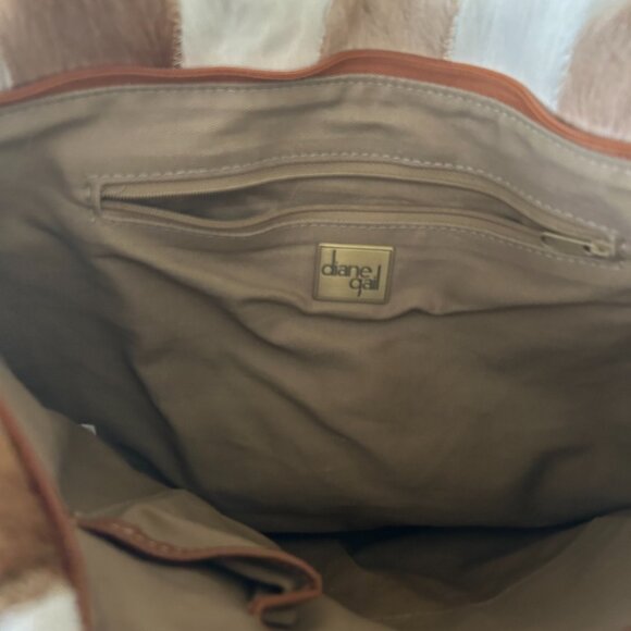 DIANE GAIL South African Springbok Fur Tan Leather Shoulder Bag Purse - Picture 5 of 5